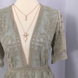 NWOT Sage Lace Embroidered Romper